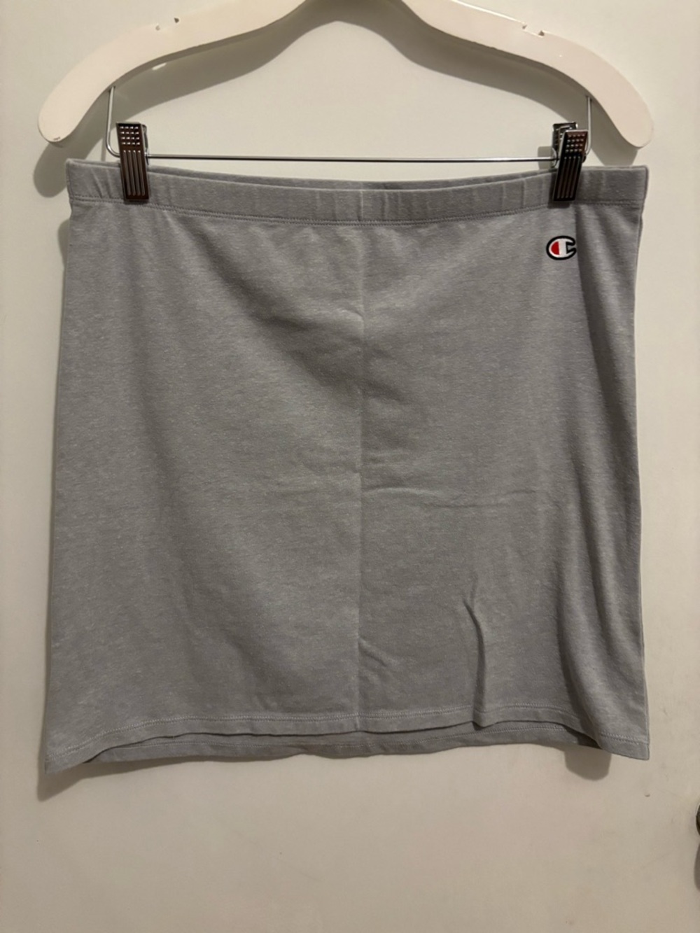 Champion Light Gray Knit Pencil Skirt with Logo